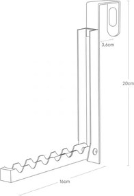 Gancio per porta in bianco e nero Mito - YAMAZAKI