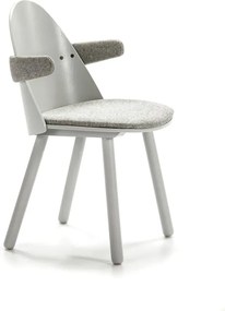 Sedia grigia con braccioli Uma - Teulat