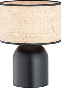 Lampada ASPEN LN1 BLACK RATTAN E27 da Tavolo Scrivania e Comodino