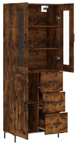 Credenza rovere fumo  69,5x34x180 cm in legno multistrato