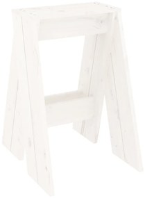 Sgabelli 2 pz bianchi 40x40x60 cm in legno massello di pino