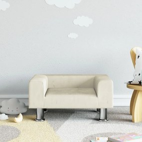 Divano Per Bambini Crema 50x40x26,5 Cm İn Velluto /