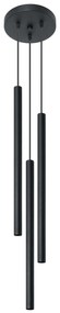 Lampadario in Acciaio a Sospensione 3xG9 PASTELO 3P Nero da interno