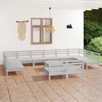 Set Salotto da Giardino 13 pz in Legno Massello di Pino Bianco 3083460