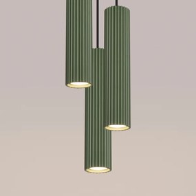Sollux SL.1614 - Lampadario a sospensione con filo KARBON 3xGU10/10W/230V verde