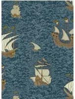 Josephine Munsey Carta da parati Ships - Dark Blue