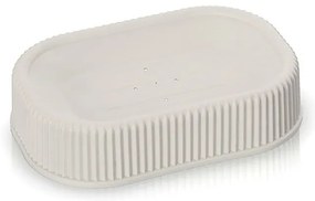 Porta sapone da appoggio beige in plastica Ring