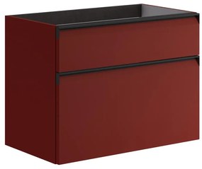 Mobile da bagno sotto lavabo Fusion rosso opaco L 79.5 x H 60 x P 45.5 cm 2 cassetti, lavabo non incluso