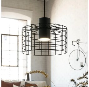 Eglo 43627 - Lampadario su corda  MILLIGAN 1xE27/40W/230V d. 38 cm nero