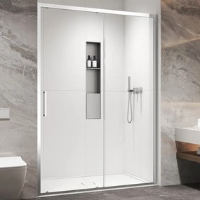 Kamalu - Porta doccia scorrevole 130cm altezza 200cm finitura cromo | KZ4000