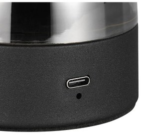 Lampada da tavolo LED grigia con paralume in vetro (altezza totale 18 cm) Dooley – Trio