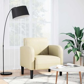 Divano Sedia Con Braccioli Crema 54 Cm İn Similpelle /