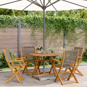 Set Da Pranzo Da Giardino 5 Pz Polipropilene E Legno Massello /
