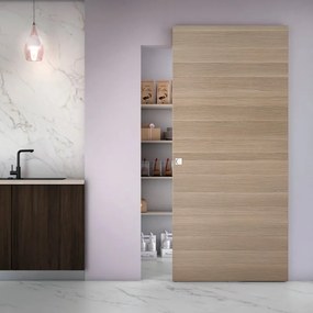 Porta scorrevole Space Rovere Quadra in legno, L 101 x H 230 cm, con binario SPACE : Scorrevole esterno muro con binario invisibile