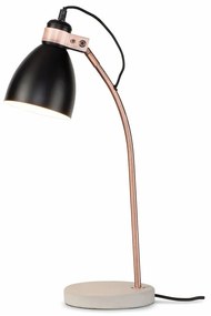 Lampada da tavolo nera e grigia con paralume in metallo (altezza 50 cm) Denver - it's about RoMi