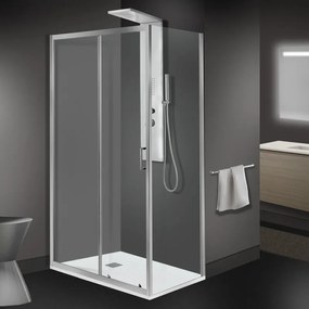 Box doccia con ingresso frontale scorrevole Zesk L 120 x H 190 cm, vetro 6 mm vetro senza finitura / trasparente profilo cromato