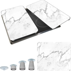 Set di 2 copri stufe in vetro, 52 x 30 cm Marble - Wenko