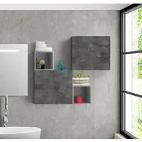 Composizione con pensili da bagno in finitura Ossido e Beton, ZLCCPMOSB