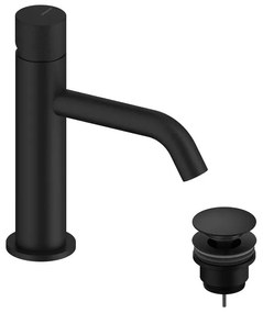 Rubinetto per lavabo a canna bassa Loop K nero spazzolato in ottone SANYCCES