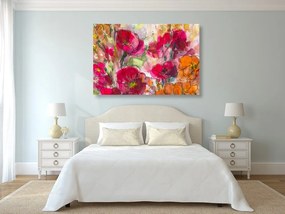 Quadro su tela – Natura morta floreale dipinta