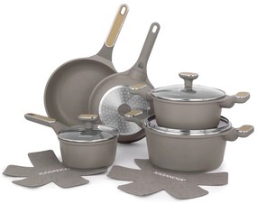 Batteria pentole antiaderente 10 pezzi Taupe