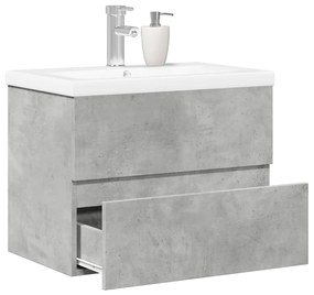 Set Mobili Da Bagno 2 Pz Grigio Cemento İn Legno Multistrato /