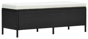 Set divani da giardino 3 pz con cuscini in polyrattan nero