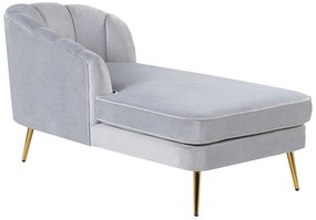 Chaise longue velluto grigio destra ALLIER Beliani