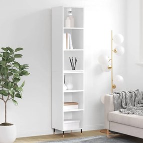 Credenza 34,5x32,5x180 cm in Legno Multistrato Bianco Lucido