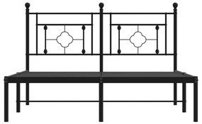 Giroletto con testiera in metallo nero 135x190 cm