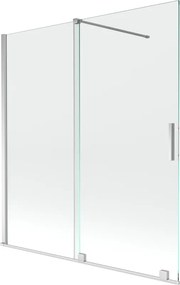 Mexen Velar paratia da vasca da bagno a 2 ante scorrevole 150 x 150 cm, trasparente, cromo - 896-150-000-01-01