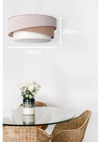 Duolla - Lampadario a sospensione con filo KOBO 1xE27/15W/230V diametro 45 cm beige/marrone/bianco