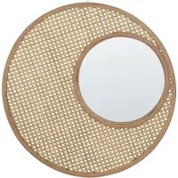 Specchio da parete decorativo telaio in bamb e rattan sintetico 60 cm