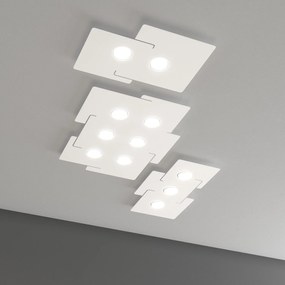 Plafoniera Moderna Echo Metallo Bianco 2 Luci Gx53