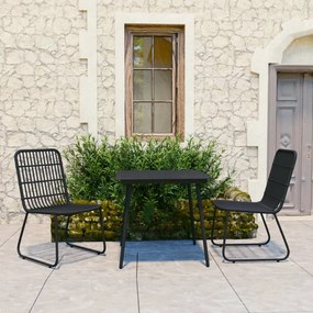 Set Da Pranzo Da Giardino 3 Pz İn Polyrattan E Vetro /