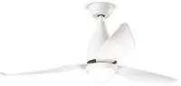 Ventilatore Metallo Bianco 3 Pale Acrilico Bianco Diffusore In Acrilico Satinato