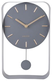 Orologio da parete grigio con pendolo Charm, altezza 32,5 cm Pendulum - Karlsson