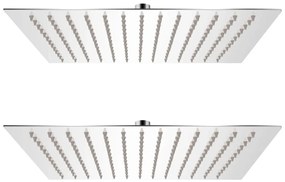 Soffione Per Doccia A Pioggia 2pz Acciaio Inossidabile 25x25 Cm /