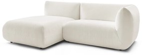 Divano angolare in velluto a coste bianco (angolo sinistro) Lecomte - Bobochic Paris