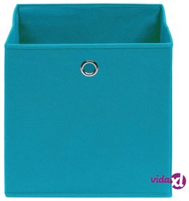 vidaXL Contenitori 10 pz in Tessuto non Tessuto 28x28x28 cm Azzurro