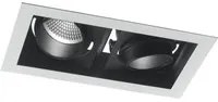 Incasso LED APOLLO antiriflesso nero con luce orientabile 2x45W luce calda