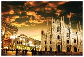 Stampa su tela Milano Duomo, multicolore 90 x 135 cm