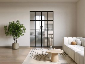 Porta scorrevole doppia sistema incasso 2xH205xL93cm in Alluminio e Vetro temperato smerigliato - WILDEN II