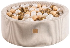 Piscina di palline color crema in velluto a coste ø 90x30 cm Montessori – Meowbaby