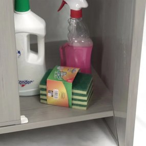 Mobile lavatoio rovere 60x50 con vasca e asse lavapanni in resina