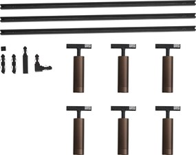 Modern railsysteem met 6 spots donker brons 1-fase - Slimline Uzzy