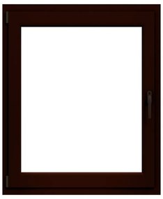 Finestra in PVC noce L 80 x H 120 cm, 1 anta apertura a sinistra
