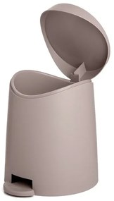 Pattumiera da bagno con pedale 3lt tortora opaca in plastica