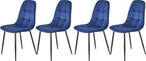 Set di 4 sedie K417 in velluto blu navy