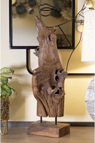 Scultura Akar In Teak Riciclato Cm 23X27X64 (Pezzi Unici - Non Rip. In Serie)